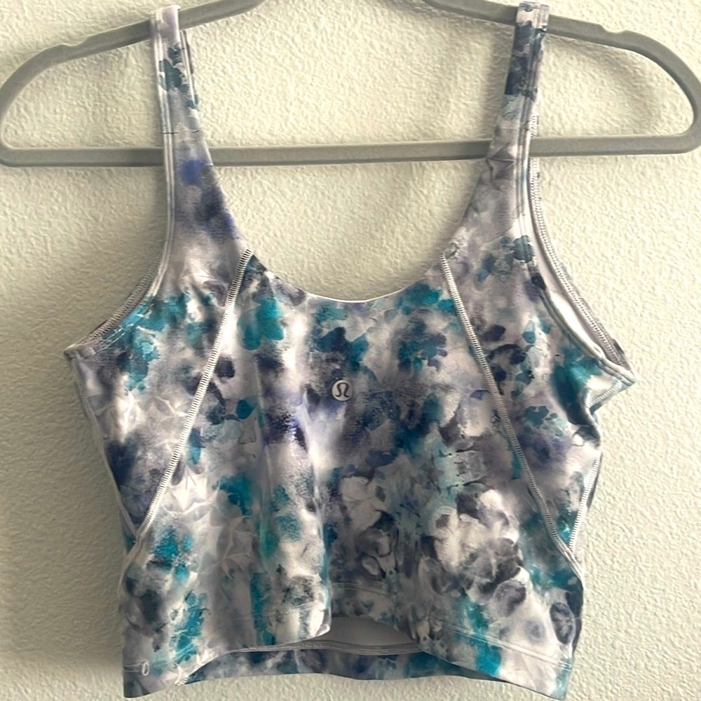 lululemon athletica Teal, Gray and White Floral Tank - Picture 2 of 5